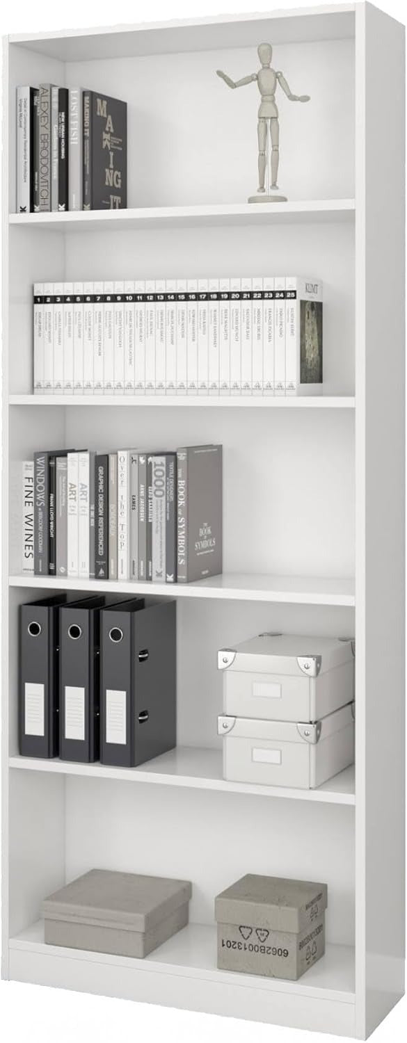 Stylus 5-Tier Bookcase – White