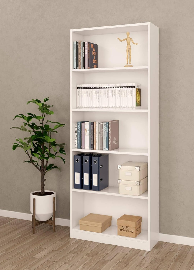 Stylus 5-Tier Bookcase – White