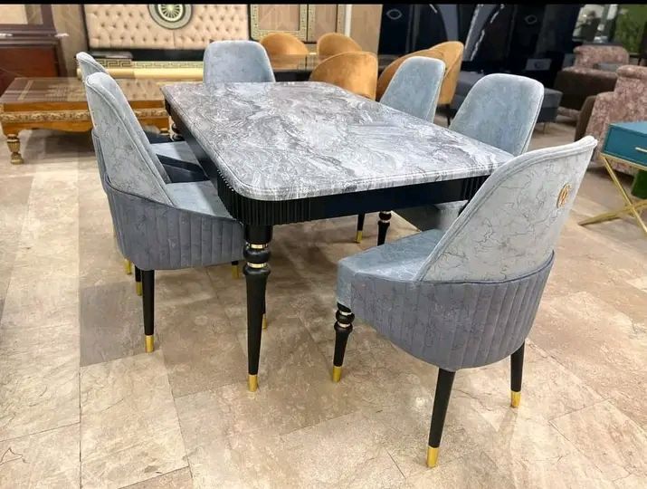Lunaris Glass Dining Table Set – 6 Seater